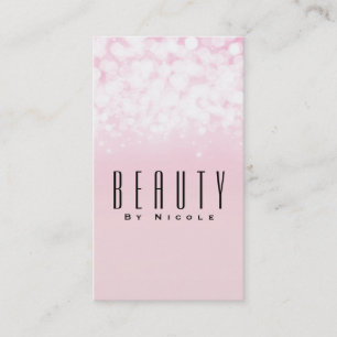 Cartão De Visita Glam Pink Chic Bokeh Luzes Glamour Modernas