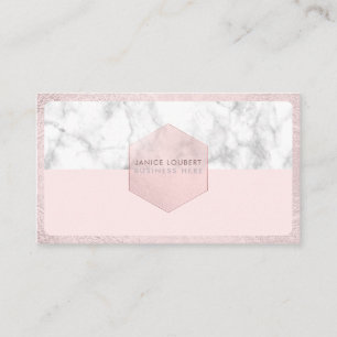 Cartão De Visita Glam PixDezines Rosa Blush+Marble