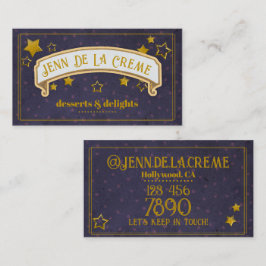 Cartão De Visita Glam Starry Nights Blue Dots Vintage