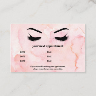 Cartão De Visita Glam watercolor rosa Browbar Eyelash Luxury