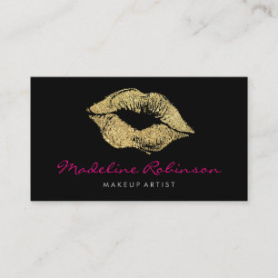 Cartão De Visita Glamor Faux Dourado Kiss