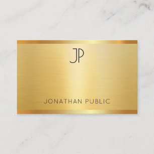 Cartão De Visita Glamor Faux Dourado Professional Modern Elegante