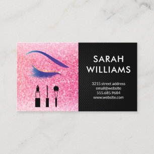 Cartão De Visita Glamor Rosa Brilhante Olho Lash Beleza