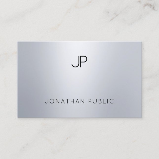 Cartão De Visita Glamor Silver Elegante parece moderna tendência de (Frente)