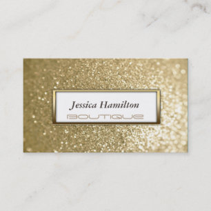 Cartão De Visita Glamorosa glamourosa e elegante brilho de ouro ele