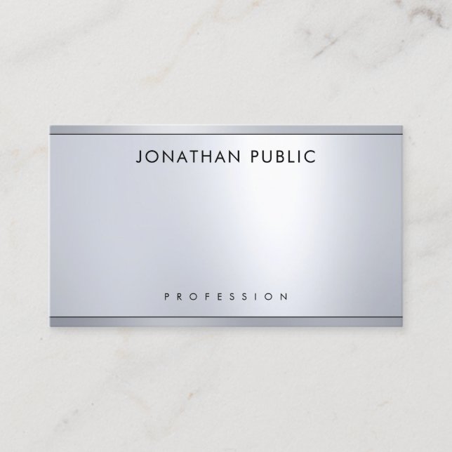 Cartão De Visita Glamorosa Tela Metálica Moderna com aparência eleg (Frente)