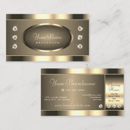 Cartão De Visita Glamoroso Dourado com Diamantes Estimulantes Lumin