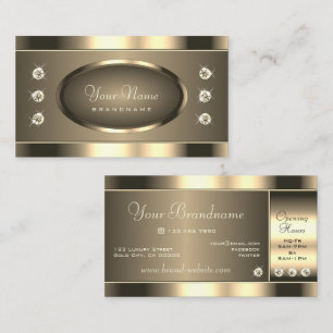 Cartão De Visita Glamoroso Dourado com Diamantes Estimulantes Lumin