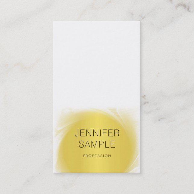 Cartão De Visita Glamorous Dourado Design Professional Plain Modern (Frente)