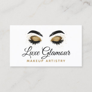 Cartão De Visita Glamorous Dourado Olhos Lashes Makeup Artist BeauB