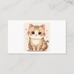 Cartão De Visita Gleeful Cat: Bela Arte Kawaii Kitten para Qualquer
