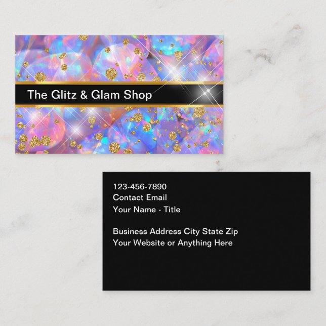 Cartão De Visita Glit And Glam Fashion Retail Store Business Cards  (Frente/Verso)