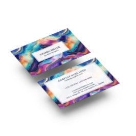 Cartão De Visita Glitato do arco-íris estético