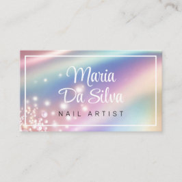 Cartão De Visita Glitter arco-íris pastel