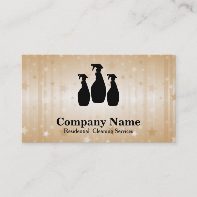 Cartão De Visita Glitter Bokeh do Serviço de Limpeza Elegante (Frente)