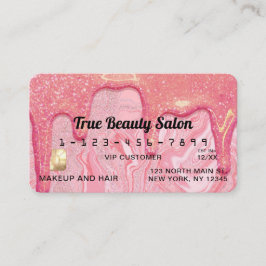 Cartão De Visita Glitter Brilhante Cinza Rosa Brilhante Crédito