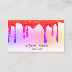Cartão De Visita Glitter Coloca O Ombre Profissional Elegante
