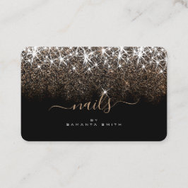 Cartão De Visita Glitter de Ouro Luminoso Estrelas de Glitter Unhas