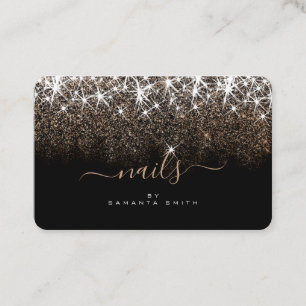 Cartão De Visita Glitter de Ouro Luminoso Estrelas de Glitter Unhas