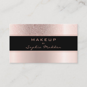 Cartão De Visita Glitter de Trendy do Ombre Dourado Rosa de Makeup