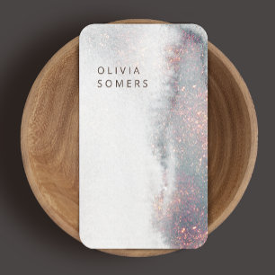 Cartão De Visita Glitter Dourado de Rosa de Aquarela Moderna