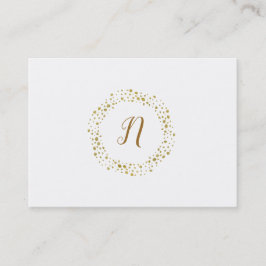 Cartão De Visita Glitter Dourado Feminino Pontos Logo Minimalista M