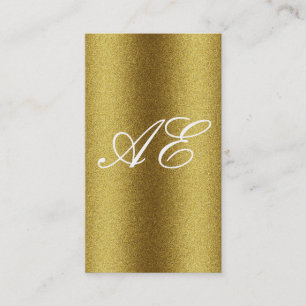 Cartão De Visita Glitter Dourado Mínimo Corporativo Monograma Seri