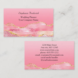 Cartão De Visita Glitter Dourado rosa Agita Pequenas Empresas Femin