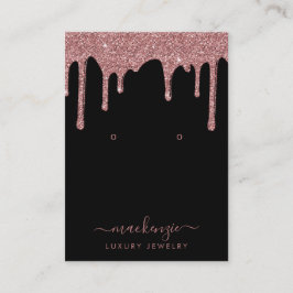 Cartão De Visita Glitter Dourado Rosa preto