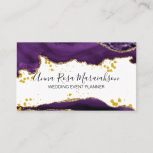 Cartão De Visita *~* Glitter Dourado Roxo Agato Elegante Moderno