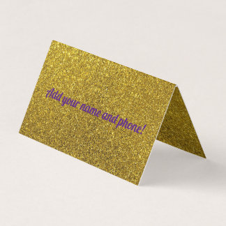 Cartão De Visita Glitter espumante de ouro personalizado
