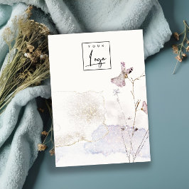 Cartão De Visita Glitter Flores Pressionadas Vazio Logotipo Vídeo d