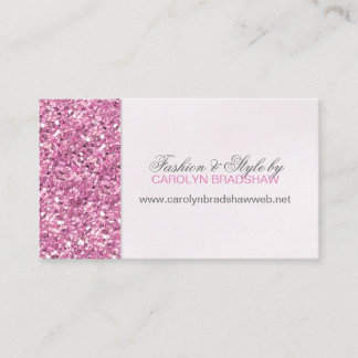 Cartão De Visita Glitter Glitter Rosa Faux