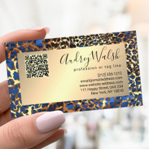  Glitter Gold Luxo Código QR Pele de Animal Leopar