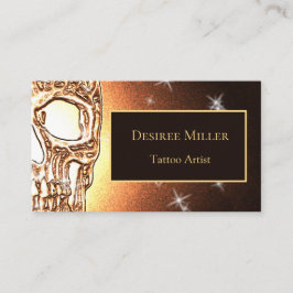 Cartão De Visita Glitter Gótico Gótico Dourado Amarelo-Glitter Metá