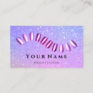 Cartão De Visita Glitter Holográfico do Unhas Salon Stylist