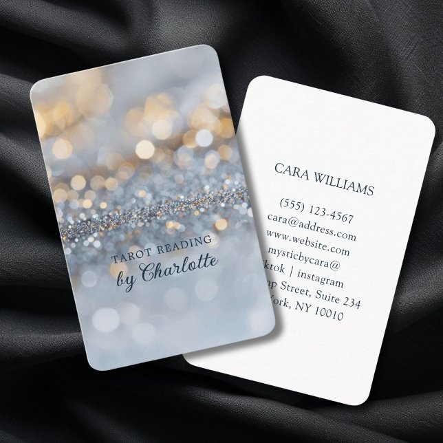 Cartão De Visita Glitter, Prata, Dourado (Glitter, Silver, Gold Business Card)