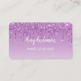 Cartão De Visita Glitter Púrpura de Discagem Personalizada