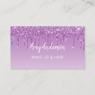 Cartão De Visita Glitter Roxo de Separação Personalizada