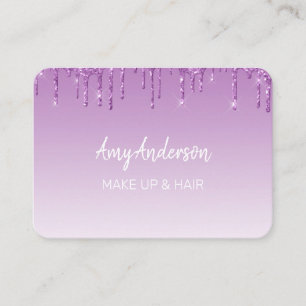Cartão De Visita Glitter Roxo de Separação Personalizada