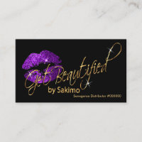 Glitter roxo e Lábios Dourados - Personalizado