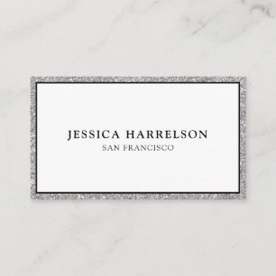 Cartão De Visita Glitter Silver Elegante