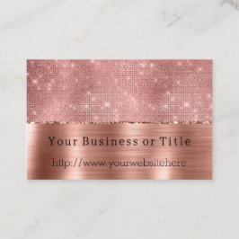 Cartão De Visita Glitzy Rosa Dourado Sparkle