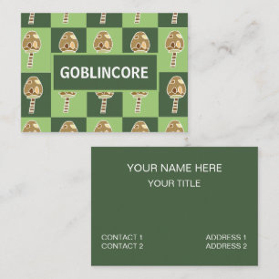 Cartão De Visita Goblincore Mushroom Green - Goblincore