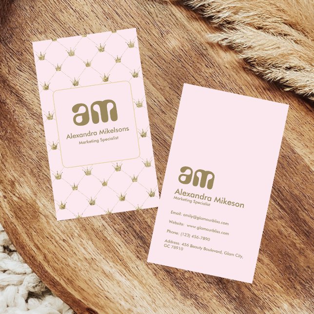 Cartão De Visita Gold Crown Minimal Elegant (Criador carregado)