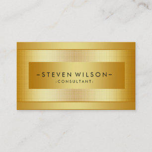 Cartão De Visita Gold Foil Metal Professional Moderno, preto Elegan