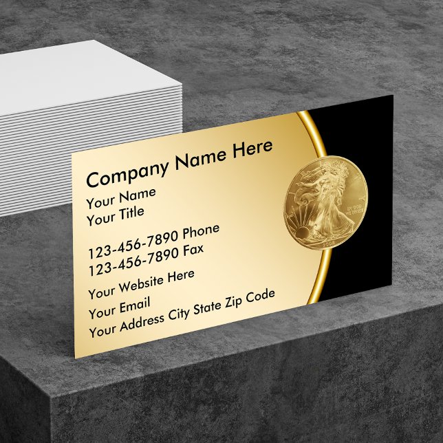 Cartão De Visita Gold Investment Business Cards (Criador carregado)