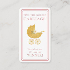 Cartão De Visita Golden Carriage Scratch-Off Game | Blush Pink
