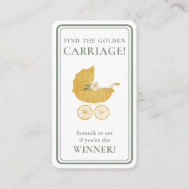 Cartão De Visita Golden Carriage Scratch-Off Game Sage Green Winner