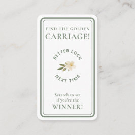 Cartão De Visita Golden Carriage Scratch-Off Sage Green Non-Winner